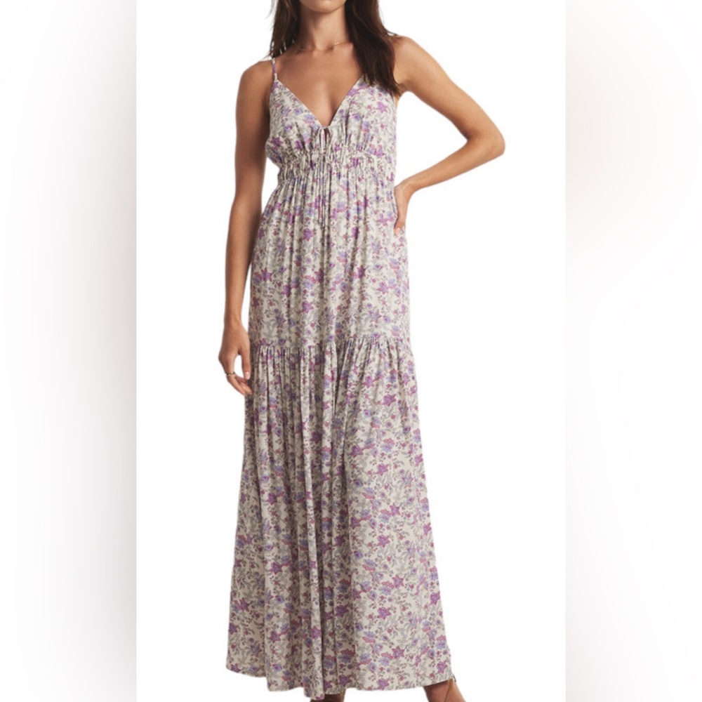 Z Supply Lisbon Pink and Purple Floral Maxi Dress Size Medium